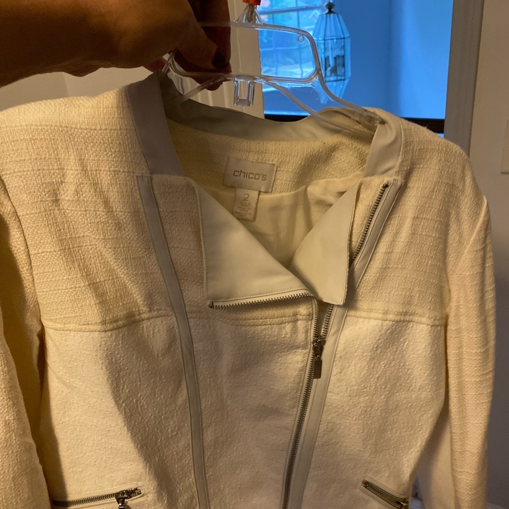 Chicos jacket with leather detail